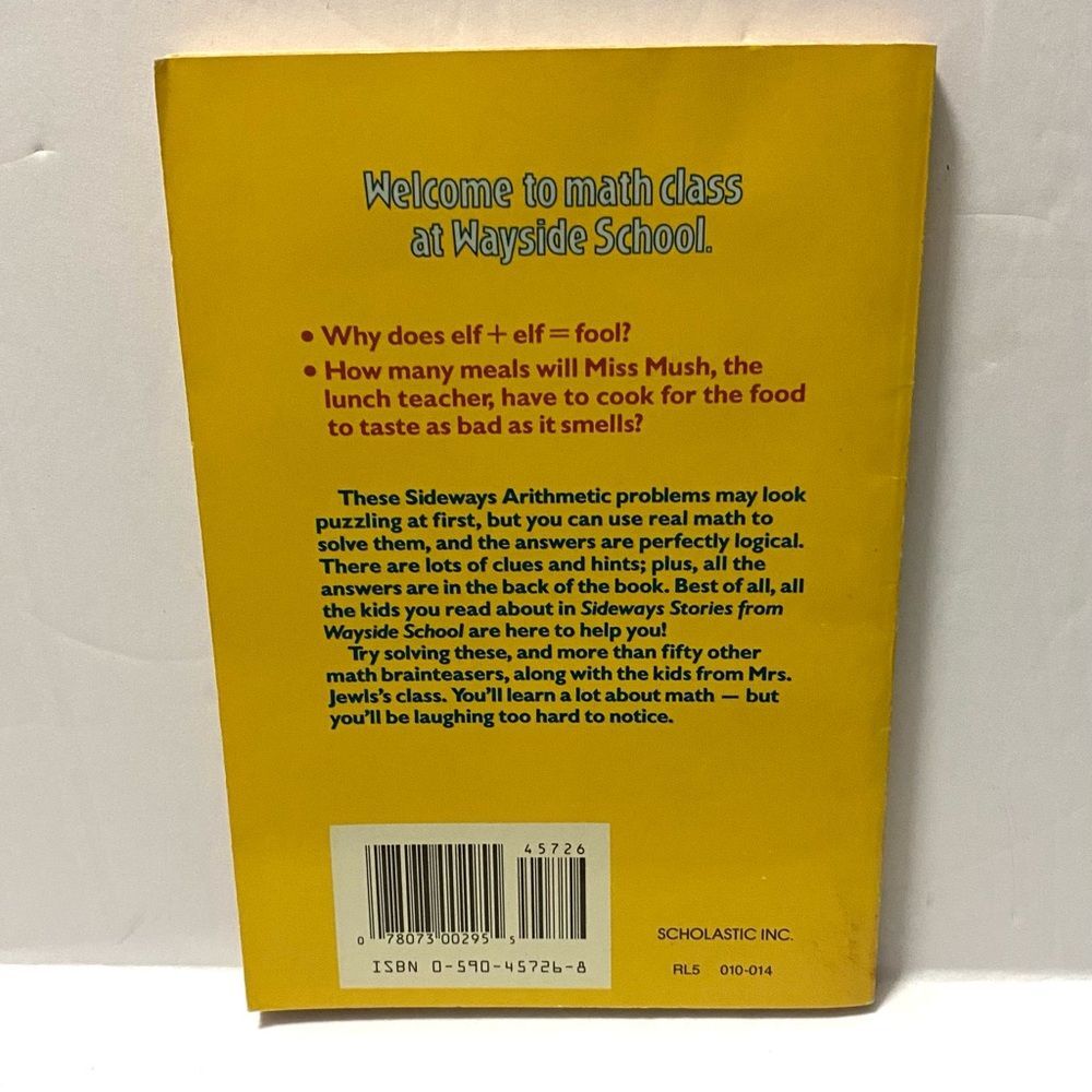 Vintage 1989 Sideways Arithmetic from Wayside School by Louis Sachar - Picture 2 of 3